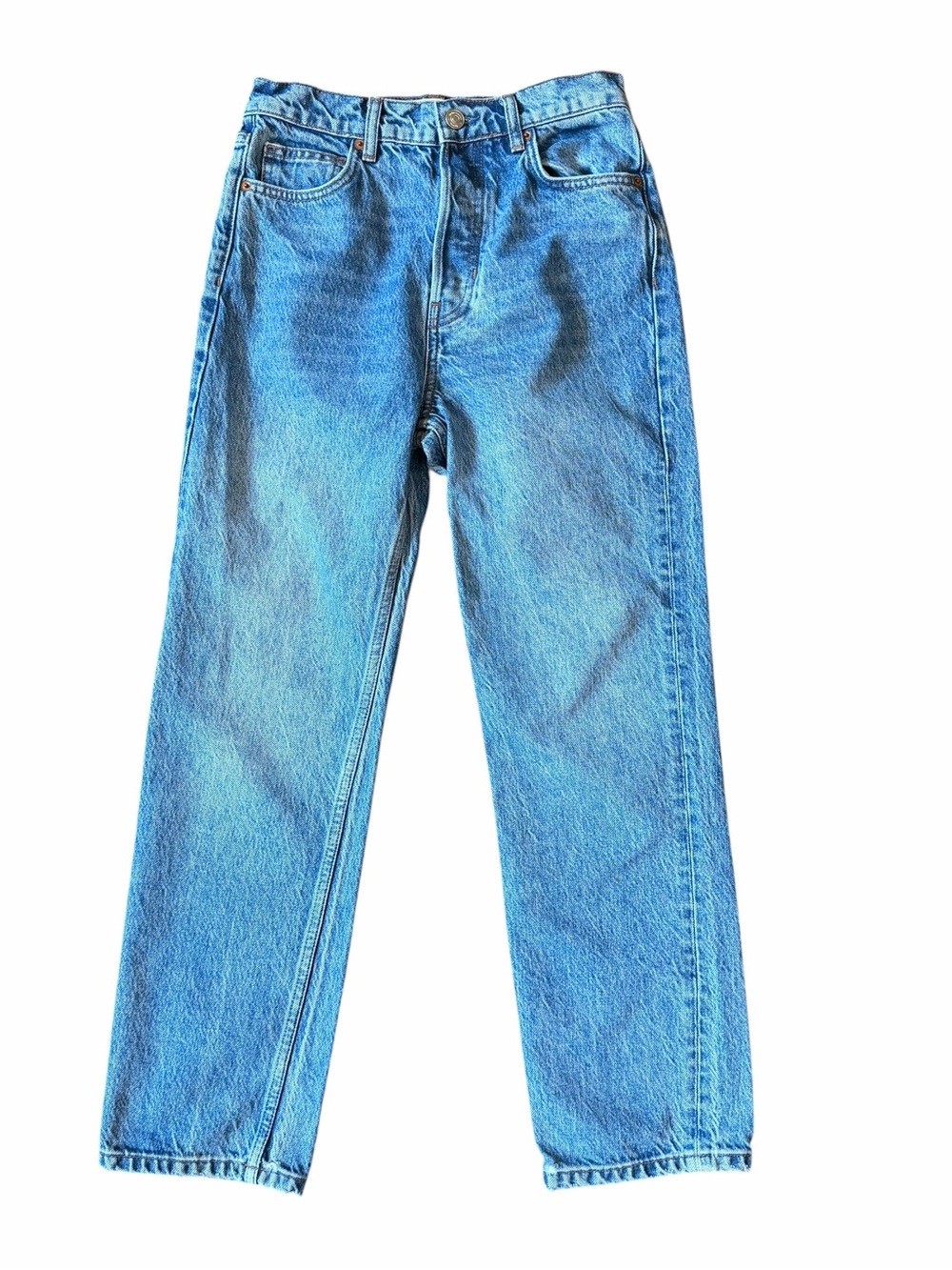 Reformation Jeans Womens 26 Blue High Rise Button Fly Denim Straight Leg Classic - Picture 4 of 7